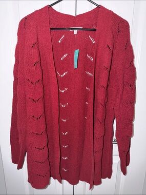 Maurices Red Open-Front Women's Sweater Cardigan